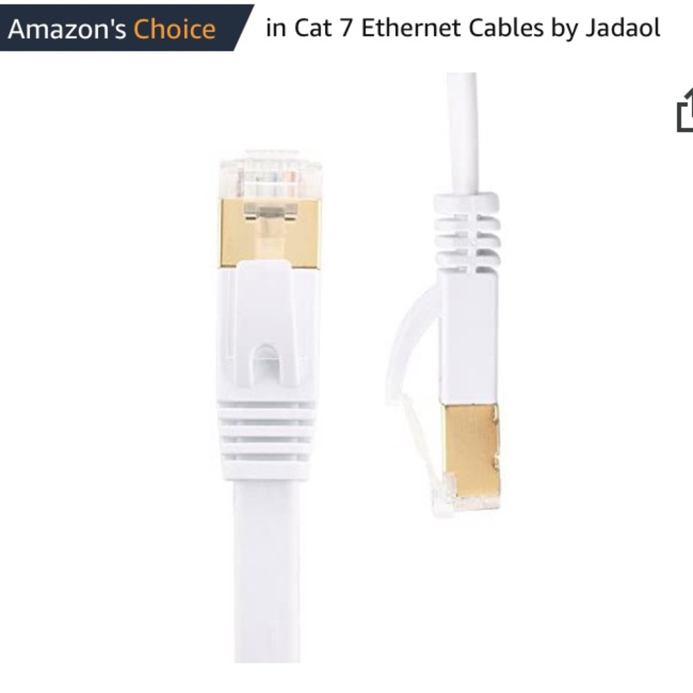 SET OF 2 Jadaol Cat 7 Ethernet Cable 25ft Shielded Solid Flat NWT - Picture 12 of 15